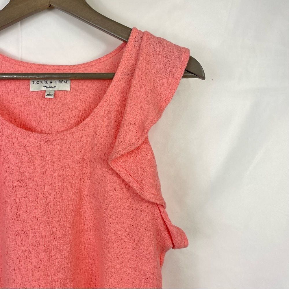 Madewell Texture Thread Ruffle-Sleeve Tank Top Pink Size Small - Picture 6 of 15
